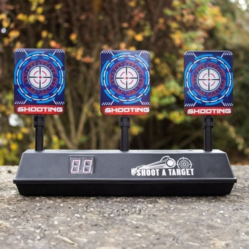 Three target electronic shooting game with LCD display
