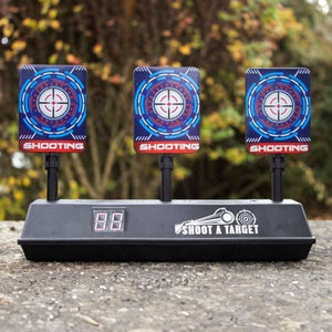 Three target electronic shooting game with LCD display