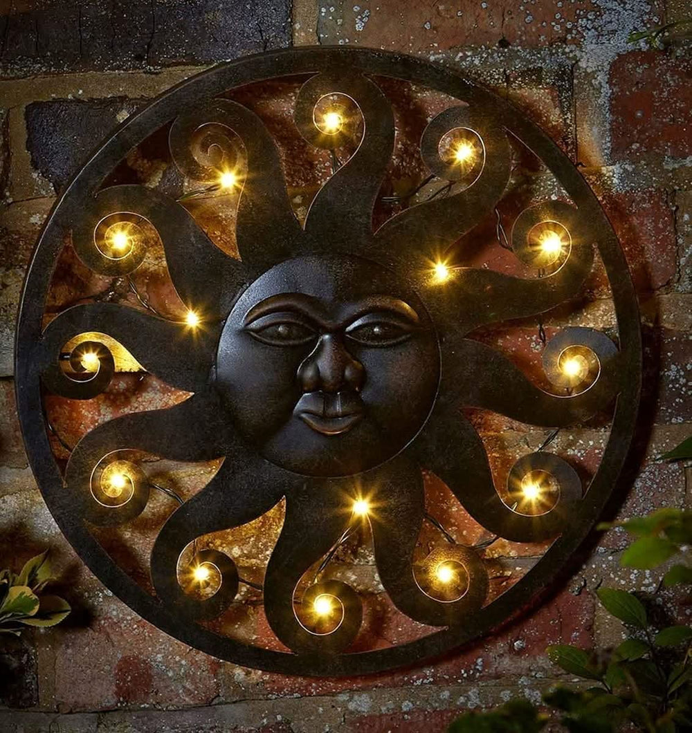 40cm light up sun wall ornament with 12 LED lights