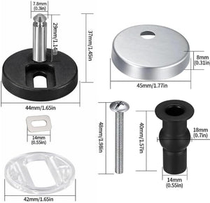 Toilet Seat Fixings 2 Pack Quick Release Hinges