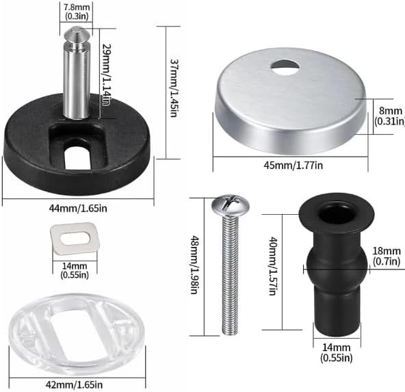 Toilet Seat Fixings 2 Pack Quick Release Hinges