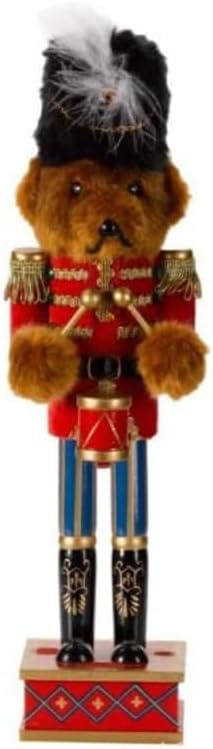 Marco Paul Large Deluxe Teddy Bear Drum Parade Nutcracker Christmas Ornament Wooden