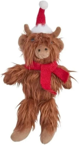 Plush Highland Cow Christmas Tree Decoration