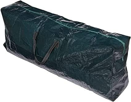 Green storage bag with a handle on a white background