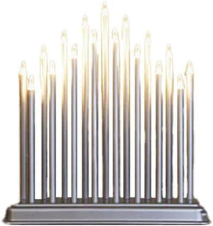Decorative candle holder with multiple candles on a white background