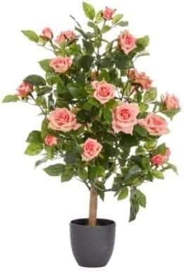 Regent's Rose Potted Plant Home Garden Faux Flowers - Pink 80cm