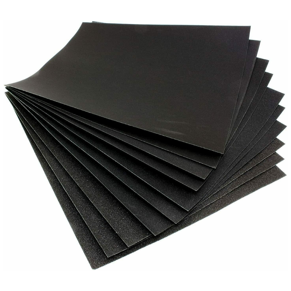 10 Pack Glass Grit Sandpaper Fine Medium Coarse 9" x 11" Wet and Dry Waterproof