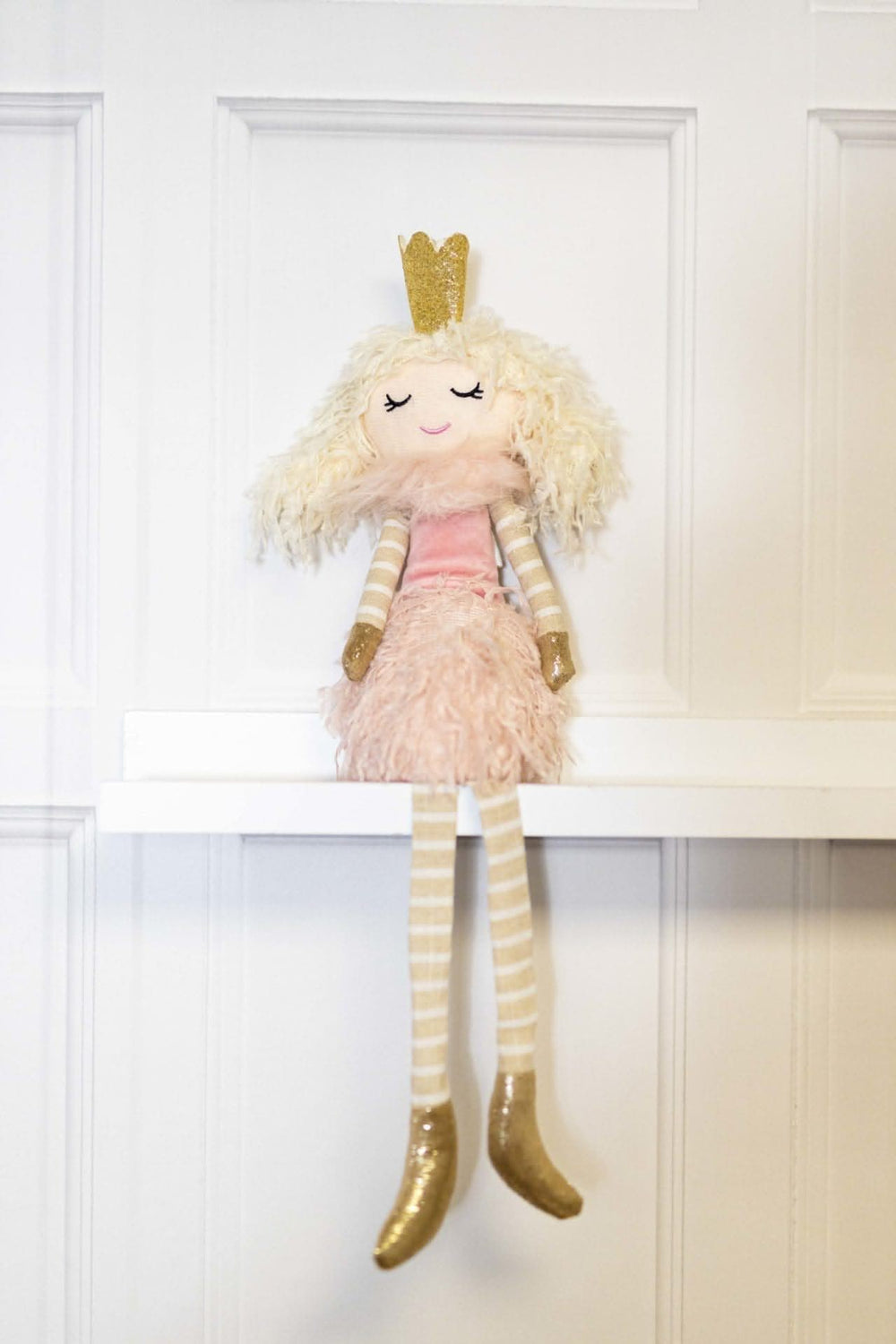 42cm pink fairy princess seated plush Christmas decoration
