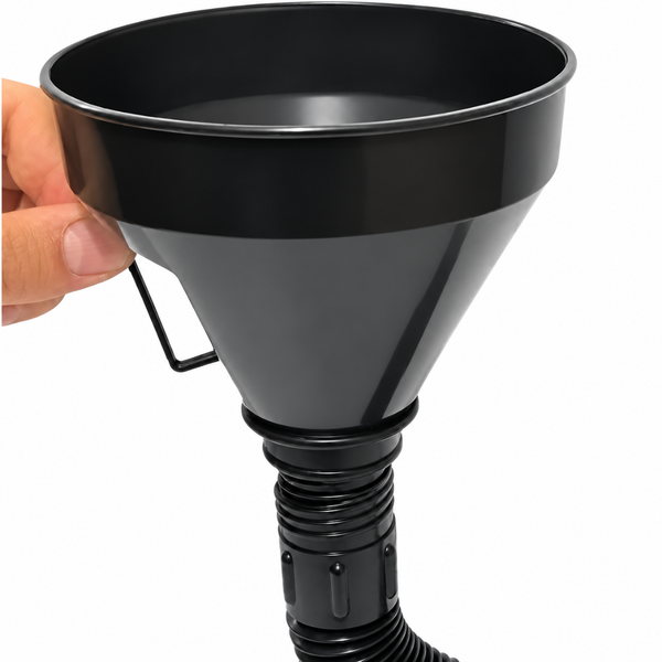 2 in 1 Black Flexi Funnel with Strainer and Flexible Spout
