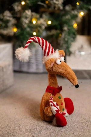 Gingerbread inspired Christmas rat with red boots