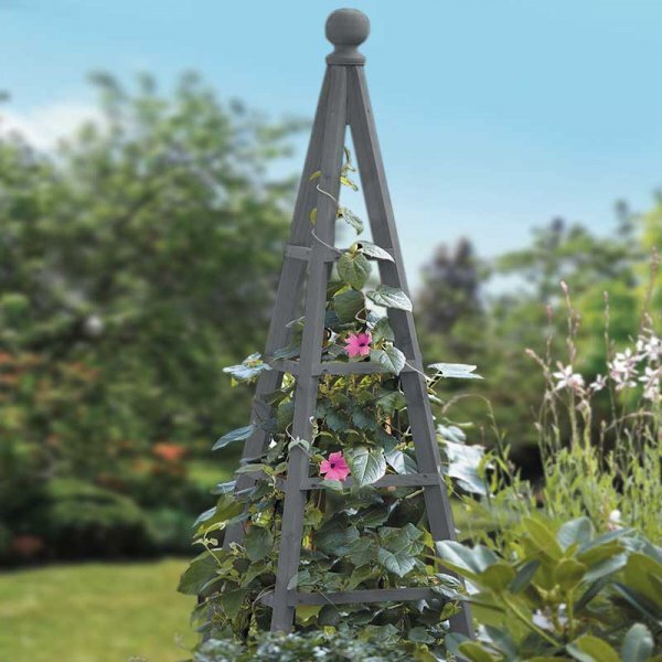 Large Wooden Garden Obelisk Plant Support Trellis - 1.5m