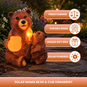 Solar Honey Bear Garden Ornament with LED Lights