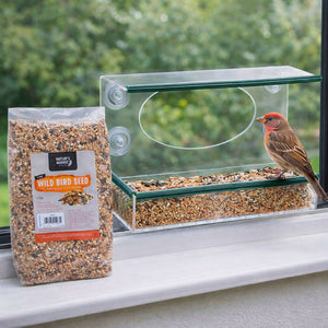Window Feeder + 1kg Bag of Bird Food (Seed)