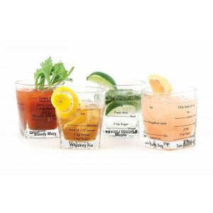 Cocktail glass and recipe book gift set