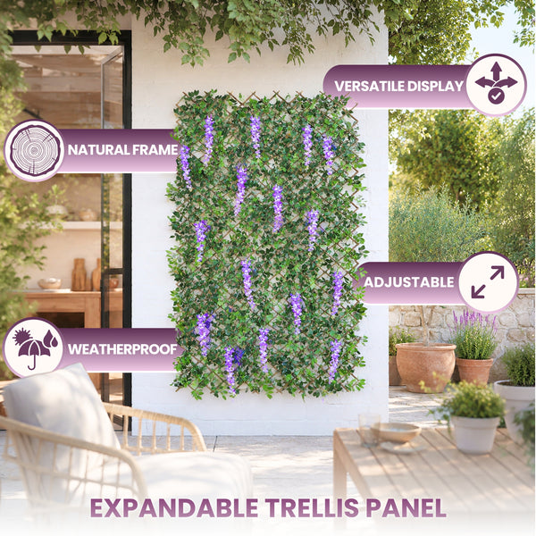 Purple Wisteria Trellis Garden Decoration 180 x 90cm