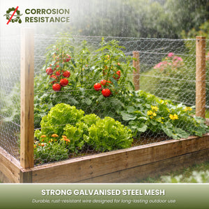 5m Galvanised Chicken Wire Netting 25mm Mesh Fence Roll