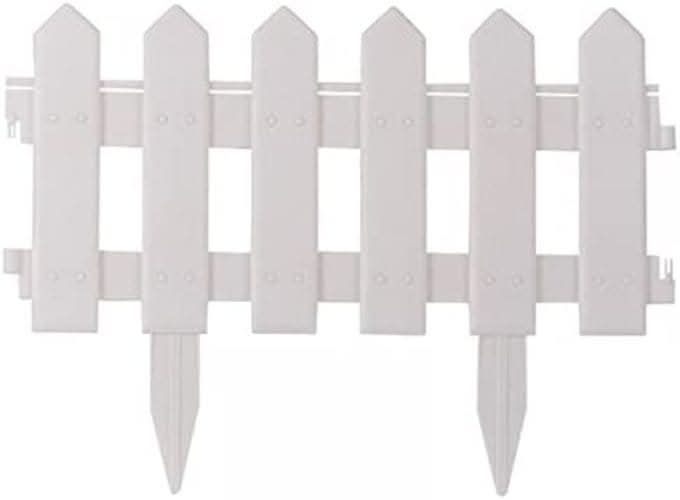 Four white picket fence garden edging panels