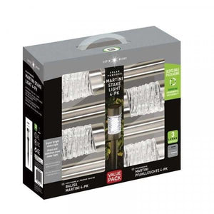 Four pack solar garden stake lights with glass tops