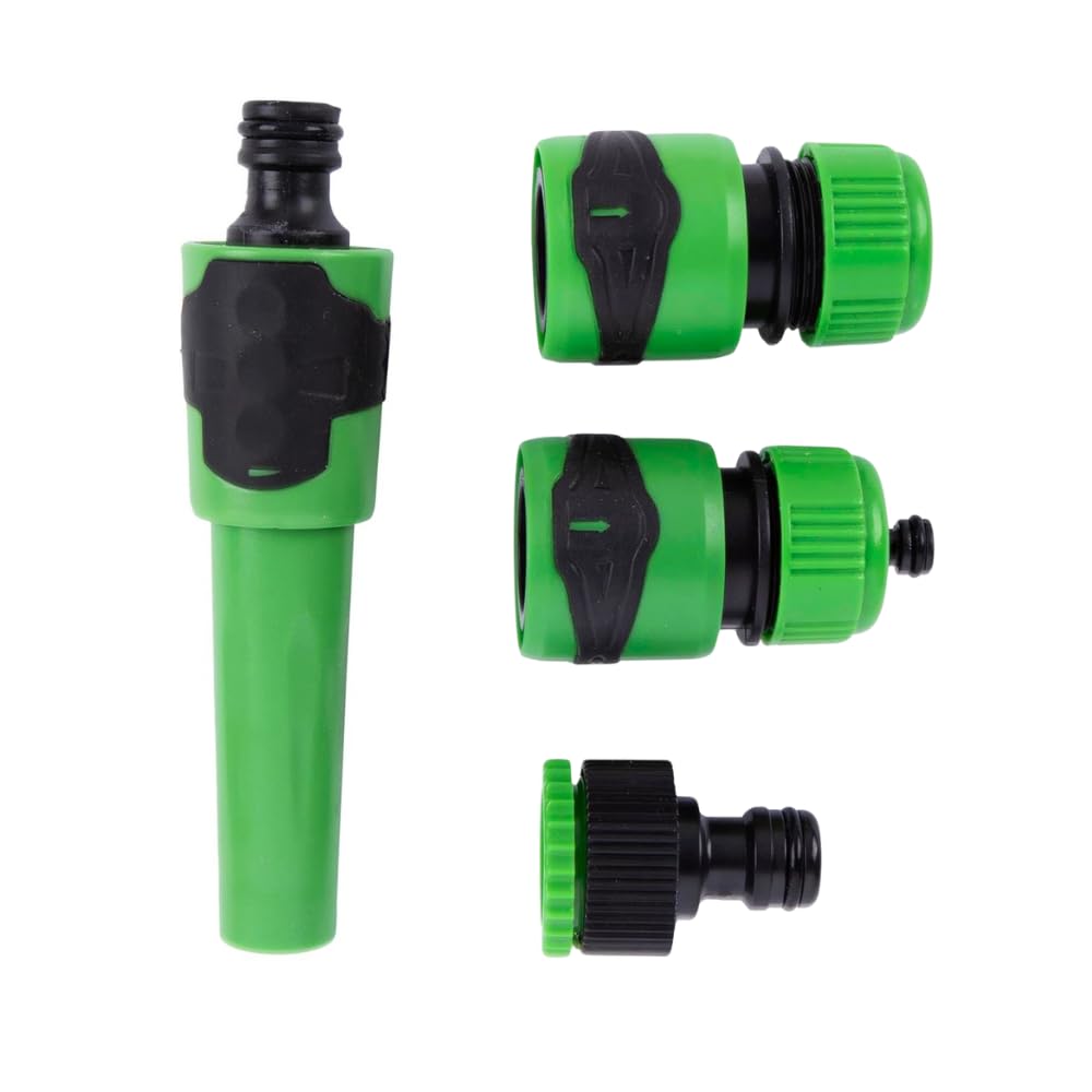 Four piece garden hose connector set.