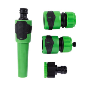Four piece garden hose connector set.