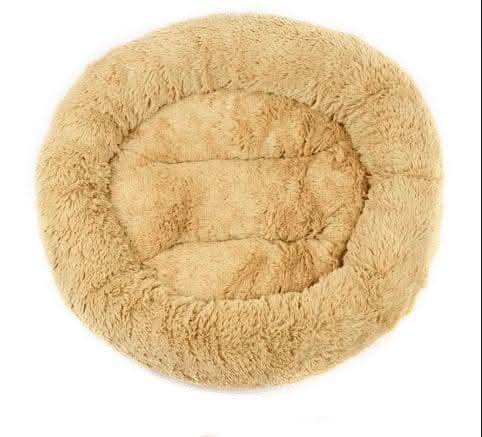 50cm tan plush pet bed for cats and dogs