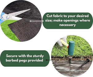 Weed control membrane installed in a flower bed