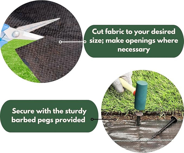Weed control membrane installed in a flower bed