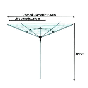 Large 50m rotary clothes line for garden use