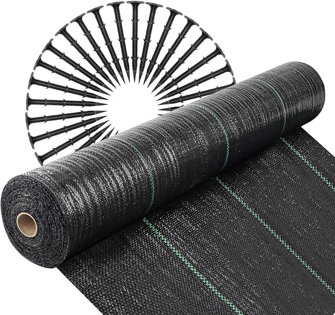 50m weed control fabric membrane with 50 pegs