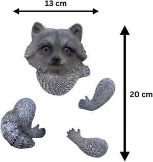 Novelty Resin Tree Hugging Hanging Resin Peeking Animal - Racoon