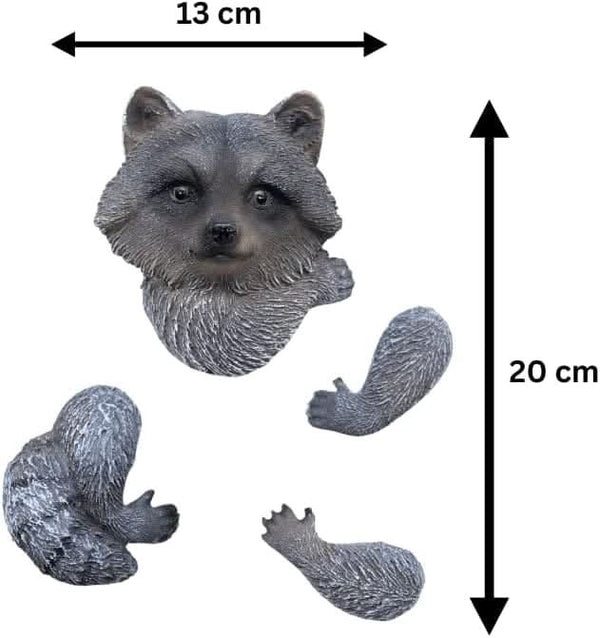 Novelty Resin Tree Hugging Hanging Resin Peeking Animal - Racoon