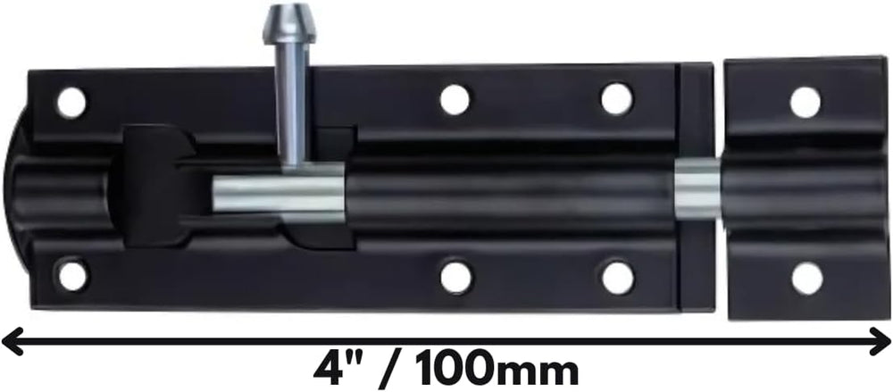 Garden Mile Sliding Black Door Bolt | High-Quality Hardware - HomeSecure