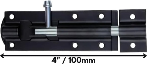 Garden Mile Sliding Black Door Bolt | High-Quality Hardware - HomeSecure
