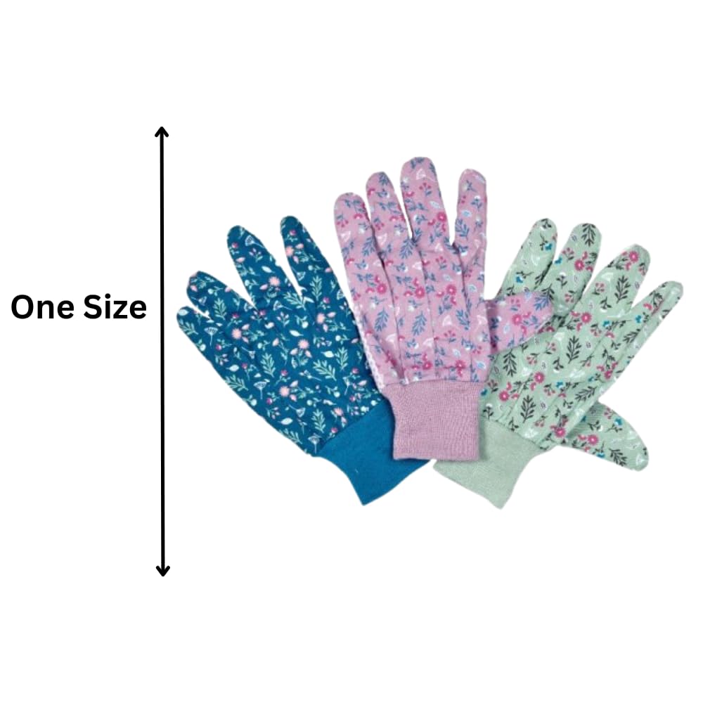 Cotton Gardening Gloves Triple Pack - Main Image