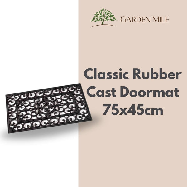 Heavy Duty Rubber Door Mat 75 x 45cm Non Slip Outdoor