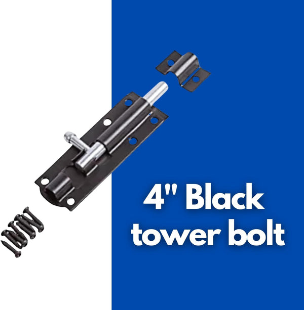 Garden Mile Sliding Black Door Bolt | High-Quality Hardware - HomeSecure