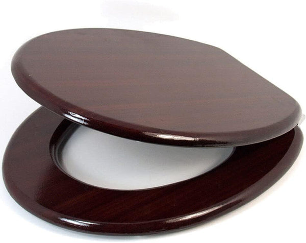 18" Standard Traditional Wooden MDF Toilet Seat - Mahogany