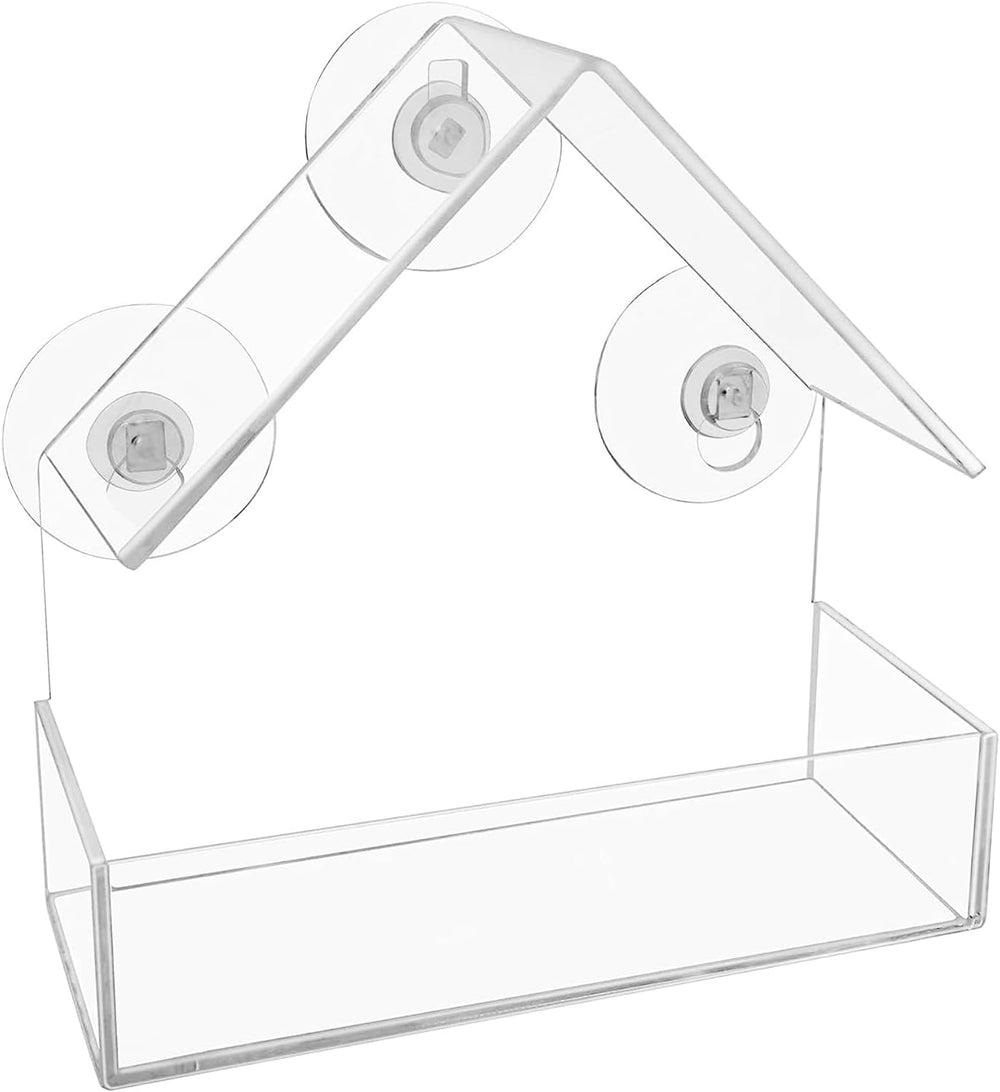 Clear Window Bird Feeder with Suction Cups & Feeding Tray