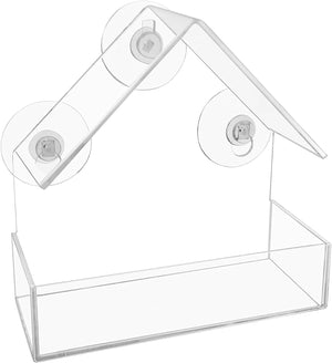 Clear Window Bird Feeder with Suction Cups & Feeding Tray