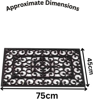 Heavy Duty Rubber Door Mat 75 x 45cm Non Slip Outdoor