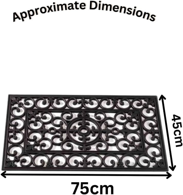 Heavy Duty Rubber Door Mat 75 x 45cm Non Slip Outdoor