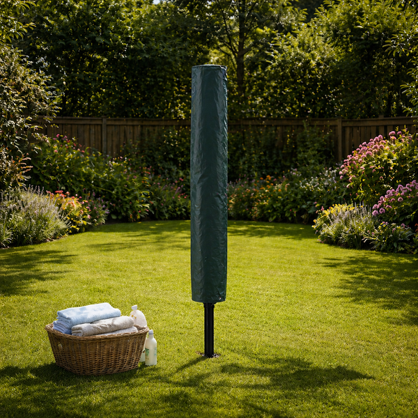 4 Arm Rotary Washing Line Airer with Cover & Ground Spike 50m