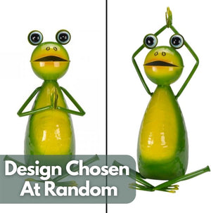 Novelty Metal Yoga Frog Garden Outdoor Ornament