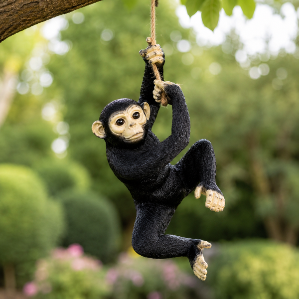 Swinging Resin Monkey Garden Tree Ornament