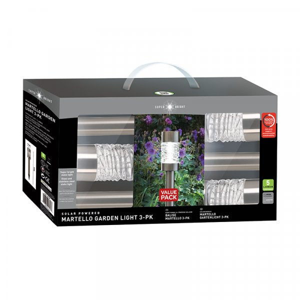 Solar stake lights with wave effect glass design