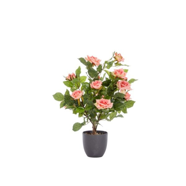 Regent's Rose Potted Plant Home Garden Faux Flowers - Pink 60cm