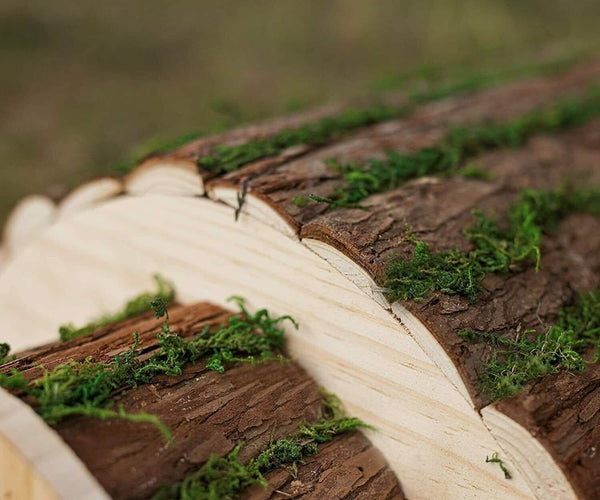 58cm wooden hedgehog shelter displayed in garden