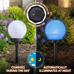 4 Pack Solar Globe Stake Lights for Garden Paths, Patio & Outdoor Lighting