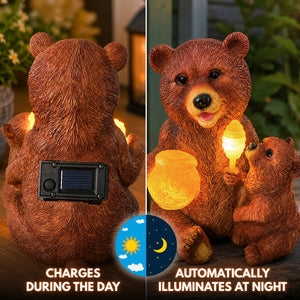 Solar Honey Bear Garden Ornament with LED Lights
