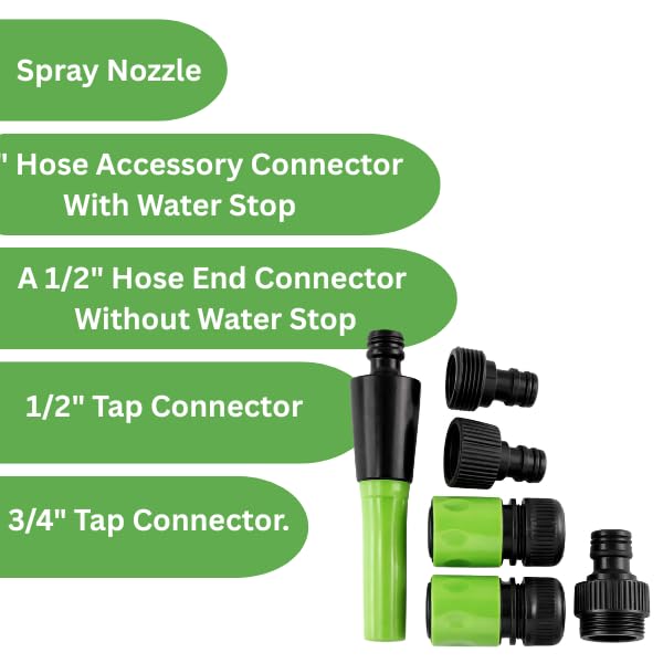 Five piece garden hose connector set